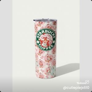 Strawberry Shortcake Pink and Green Tumbler with Cute Design